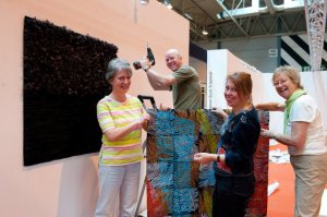 A few last minute adjustments at the Palatinate museum at Heidelberg.